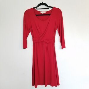 Boden Red Long Sleeve Dress
